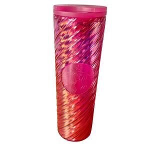 Starbucks Tumbler Ltd Ed Sangria Christmas Holiday 2022 Pink Iridescent 16oz